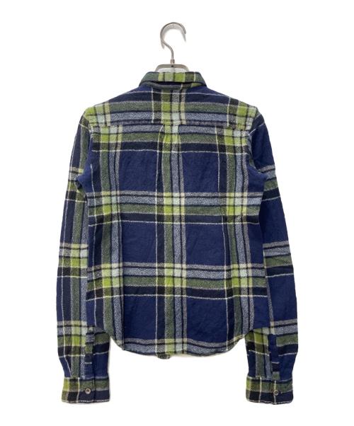 ROBE DE CHAMBRE COMME DES GARCONS（ローブドシャンブル コムデギャルソン）ROBE DE CHAMBRE COMME DES GARCONS (ローブドシャンブル コムデギャルソン) チェックシャツ グリーン×ネイビー サイズ:Sの古着・服飾アイテム