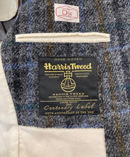 Harris Tweed（ハリスツイード）Harris Tweed (ハリスツイード) D'sh (ディッシュ) ウールテーラードジャケット グレー サイズ:38の古着・服飾アイテム