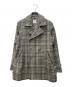 ts(s)（ティーエスエス）の古着「チェックメルトンピーコート」｜グレー×グリーン