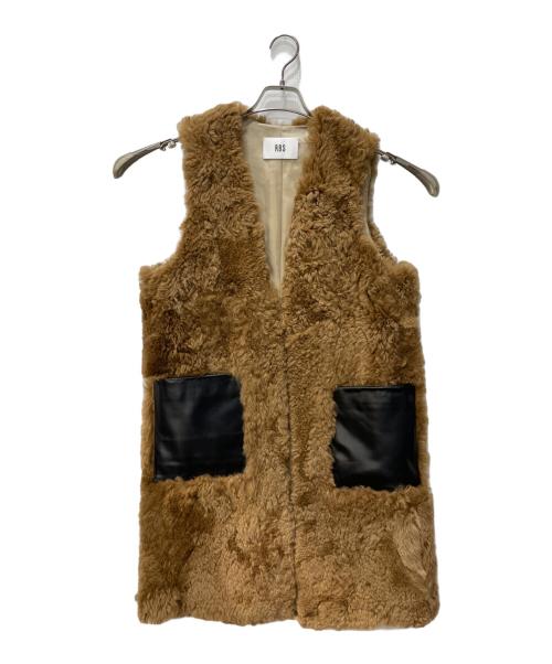 RBS（アールビーエス）RBS (アールビーエス) ラムファー ロングジレ ブラウン サイズ:サイズ表記無しの古着・服飾アイテム