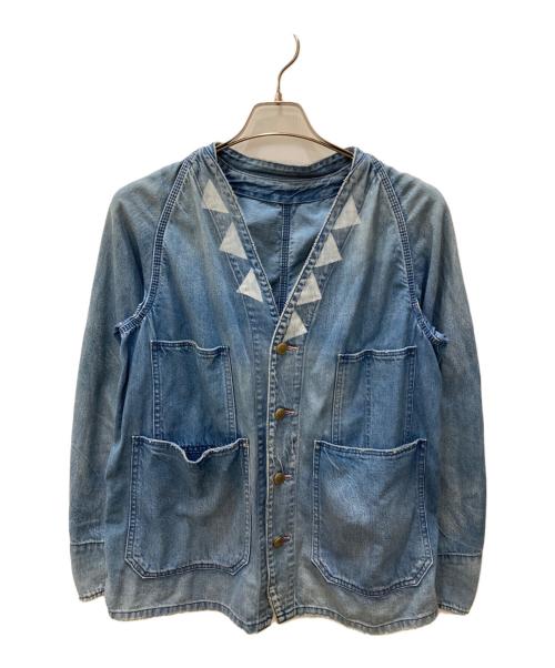 BRU NA BOINNE（ブルーナボイン）BRU NA BOINNE (ブルーナボイン) ノーカラーデニムジャケット インディゴ サイズ:SIZE 1の古着・服飾アイテム