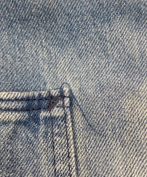 BRU NA BOINNE（ブルーナボイン）BRU NA BOINNE (ブルーナボイン) ノーカラーデニムジャケット インディゴ サイズ:SIZE 1の古着・服飾アイテム