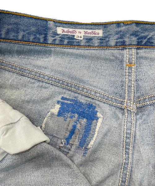 Rebuild by Needles（リビルドバイニードルス）Rebuild by Needles (リビルドバイニードルス) ダメージ加工デニムパンツ インディゴ サイズ:W34の古着・服飾アイテム