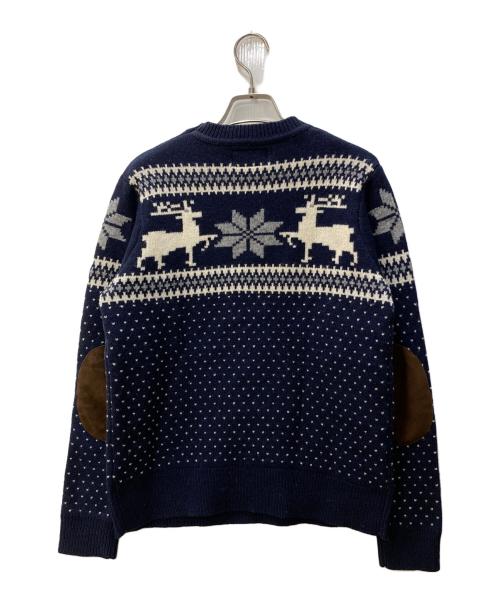 BEAMS（ビームス）BEAMS (ビームス) エルボーパッチバーズアイニット ネイビー サイズ:Sの古着・服飾アイテム