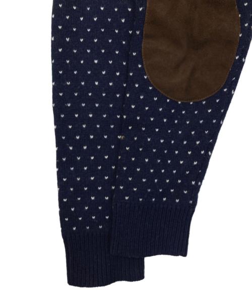 BEAMS（ビームス）BEAMS (ビームス) エルボーパッチバーズアイニット ネイビー サイズ:Sの古着・服飾アイテム