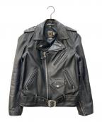Schott×BEAMSショット×ビームス）の古着「ワンスターダブルライダースジャケット」｜ブラック