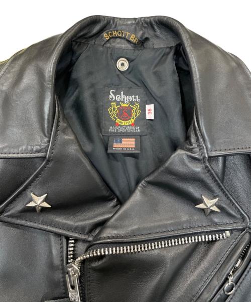 Schott（ショット）Schott (ショット) BEAMS (ビームス) ワンスターダブルライダースジャケット ブラック サイズ:36の古着・服飾アイテム