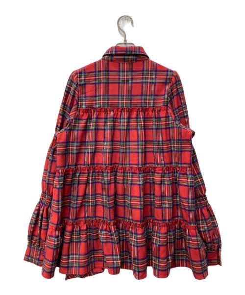 jouetie（ジュエティ）jouetie (ジュエティ) ティアードイレギュラーチュニック レッド サイズ:Mの古着・服飾アイテム