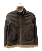 PAPASパパス）の古着「ムートンジャケット」｜ブラウン
