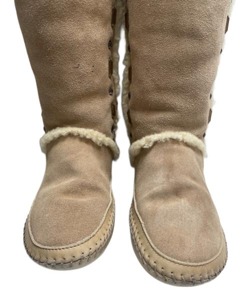 TORY BURCH（トリーバーチ）TORY BURCH (トリーバーチ) ビジュー付ロングムートンブーツ ブラウン サイズ:不明の古着・服飾アイテム