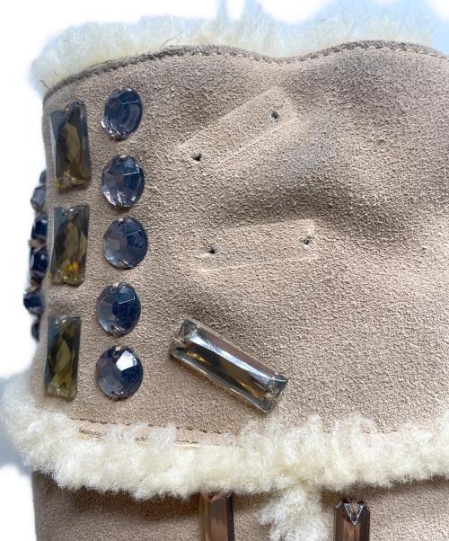 TORY BURCH（トリーバーチ）TORY BURCH (トリーバーチ) ビジュー付ロングムートンブーツ ブラウン サイズ:不明の古着・服飾アイテム