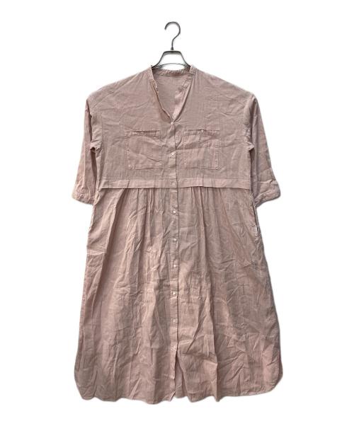 nest Robe（ネストローブ）nest Robe (ネストローブ) リネン混スキッパーシャツワンピース ピンク サイズ:FREEの古着・服飾アイテム