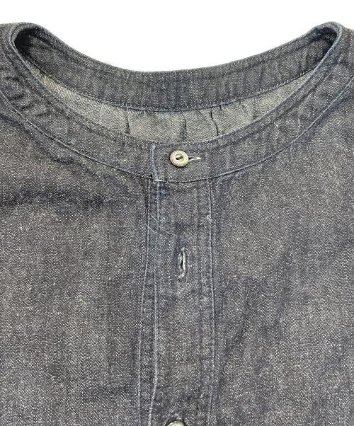 nest Robe（ネストローブ）nest Robe (ネストローブ) コットンリネンダンガリーギャザーワンピース インディゴ サイズ:FREEの古着・服飾アイテム