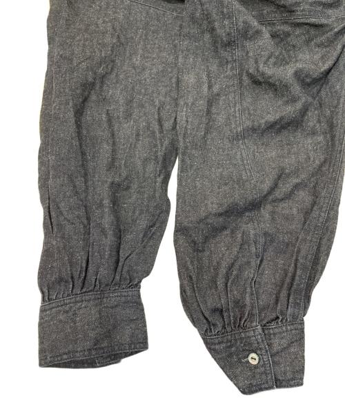 nest Robe（ネストローブ）nest Robe (ネストローブ) コットンリネンダンガリーギャザーワンピース インディゴ サイズ:FREEの古着・服飾アイテム