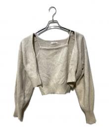 Snidel（スナイデル）の古着「フォックスキャミ×カーデアンサンブル」｜ベージュ