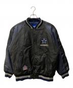 Pro Playerプロ プレイヤー）の古着「レザースタジャン」｜ネイビー×ブラック