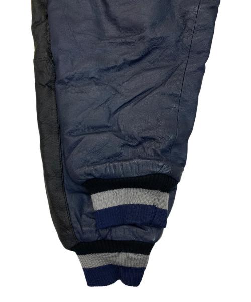 Pro Player（プロ プレイヤー）Pro Player (プロ プレイヤー) レザースタジャン ネイビー×ブラック サイズ:Lの古着・服飾アイテム