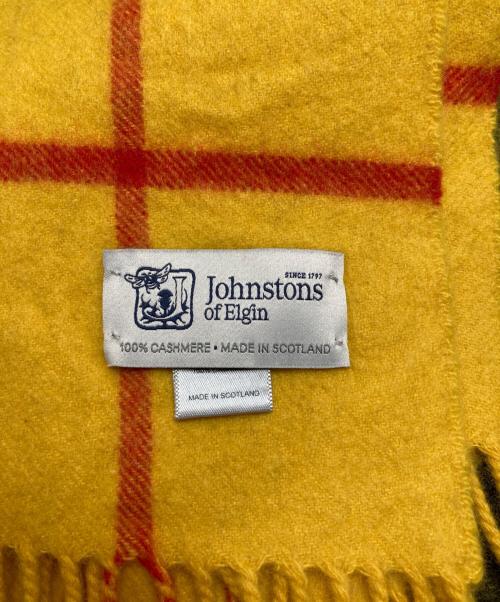 JOHNSTONS OF ELGIN（ジョンストンズオブエルガン）JOHNSTONS OF ELGIN (ジョンストンズオブエルガン) 大判カシミヤマフラー イエローの古着・服飾アイテム