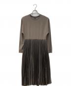 EPOCA Lu TECSエポカ）の古着「プリーツコンビワンピース」｜ベージュ