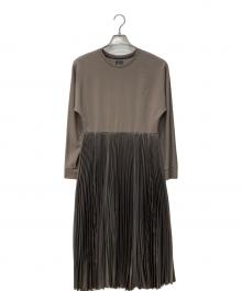 EPOCA Lu TECS（エポカ）の古着「プリーツコンビワンピース」｜ベージュ