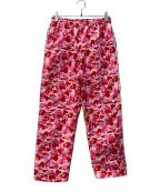 A BATHING APEア ベイシング エイプ）の古着「ABC CAMO TRACK PANTS」｜ピンク
