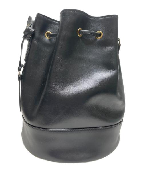 MARGARET HOWELL（マーガレットハウエル）MARGARET HOWELL (マーガレットハウエル) レザー巾着バッグ ブラックの古着・服飾アイテム
