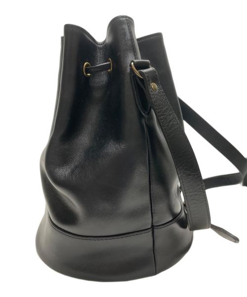 MARGARET HOWELL（マーガレットハウエル）MARGARET HOWELL (マーガレットハウエル) レザー巾着バッグ ブラックの古着・服飾アイテム