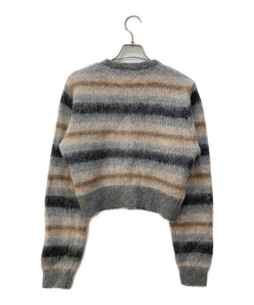 BEAUTY&YOUTH（ビューティーアンドユース）BEAUTY&YOUTH (ビューティーアンドユース) カスリボーダーニットカーディガン グレー サイズ:サイズ表記無しの古着・服飾アイテム