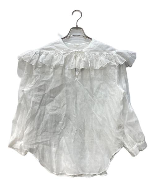 Heriter（エリテ）Heriter (エリテ) フリルカラーブラウス ホワイト サイズ:38 未使用品の古着・服飾アイテム