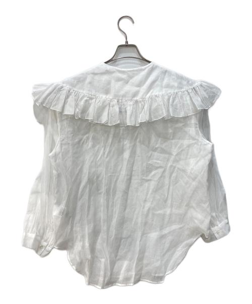 Heriter（エリテ）Heriter (エリテ) フリルカラーブラウス ホワイト サイズ:38 未使用品の古着・服飾アイテム
