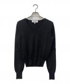 Yves Saint Laurent Rive Gaucheイヴ・サンローラン リヴ・ゴーシュ）の古着「カシミヤＶネックニット」｜ブラック