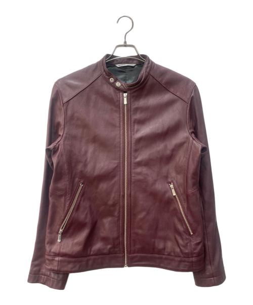 renoma HOMME（レノマオム）renoma HOMME (レノマオム) ラムレザーシングルライダースジャケット バーガンディー サイズ:Lの古着・服飾アイテム