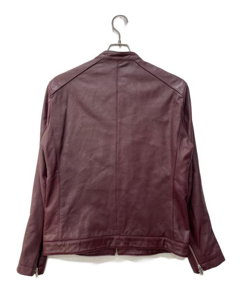 renoma HOMME（レノマオム）renoma HOMME (レノマオム) ラムレザーシングルライダースジャケット バーガンディー サイズ:Lの古着・服飾アイテム