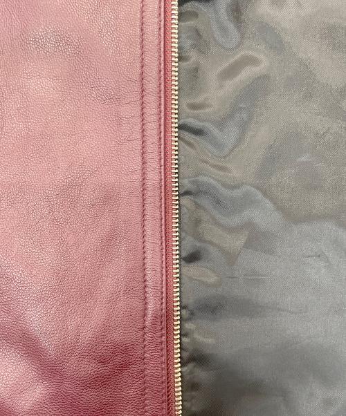 renoma HOMME（レノマオム）renoma HOMME (レノマオム) ラムレザーシングルライダースジャケット バーガンディー サイズ:Lの古着・服飾アイテム