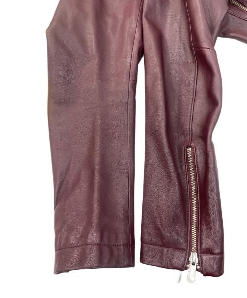 renoma HOMME（レノマオム）renoma HOMME (レノマオム) ラムレザーシングルライダースジャケット バーガンディー サイズ:Lの古着・服飾アイテム