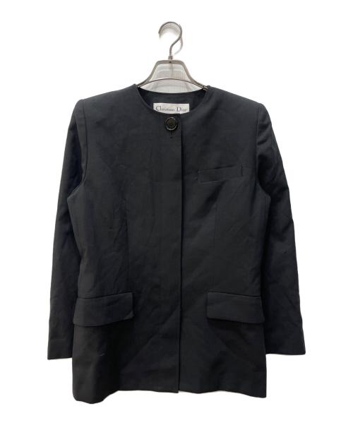 Christian Dior（クリスチャン ディオール）Christian Dior (クリスチャン ディオール) ノーカラージャケット ブラック サイズ:Mの古着・服飾アイテム