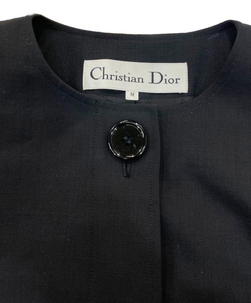 Christian Dior（クリスチャン ディオール）Christian Dior (クリスチャン ディオール) ノーカラージャケット ブラック サイズ:Mの古着・服飾アイテム