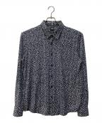 BOSSボス）の古着「花柄ストレッチシャツ」｜ネイビー