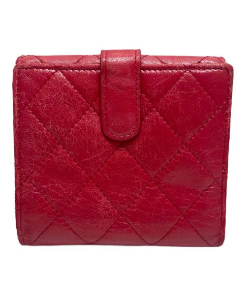 CHANEL（シャネル）CHANEL (シャネル) マトラッセ3つ折り財布 レッドの古着・服飾アイテム