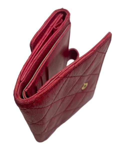 CHANEL（シャネル）CHANEL (シャネル) マトラッセ3つ折り財布 レッドの古着・服飾アイテム