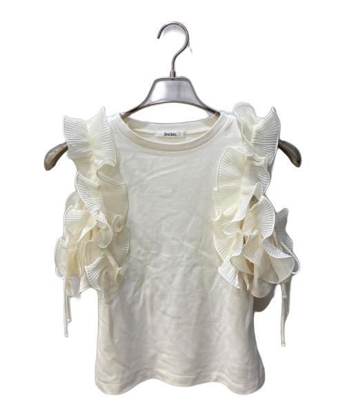 Snidel（スナイデル）Snidel (スナイデル) フリルスリーブカットプルオーバー アイボリー サイズ:FREEの古着・服飾アイテム