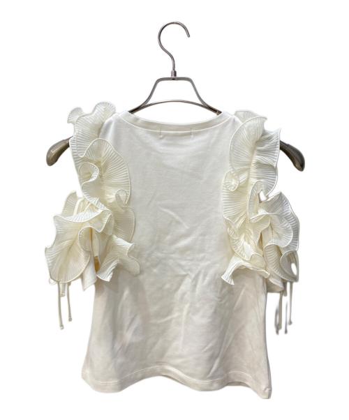 Snidel（スナイデル）Snidel (スナイデル) フリルスリーブカットプルオーバー アイボリー サイズ:FREEの古着・服飾アイテム