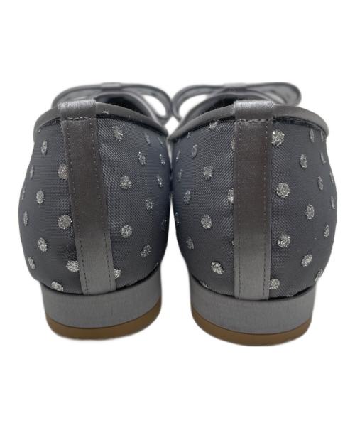 Le Talon（ル タロン）Le Talon (ル タロン) ポインテッドチュールリボンフラット グレー サイズ:22の古着・服飾アイテム