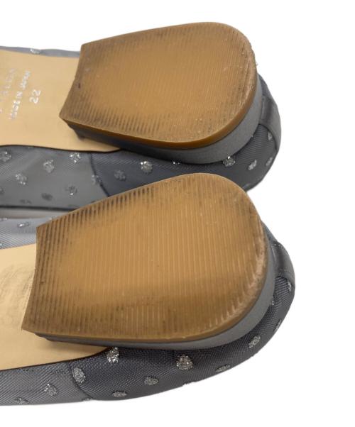 Le Talon（ル タロン）Le Talon (ル タロン) ポインテッドチュールリボンフラット グレー サイズ:22の古着・服飾アイテム