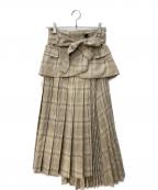 Lily Brownリリーブラウン）の古着「プリーツコルセットスカート」｜ブラウン