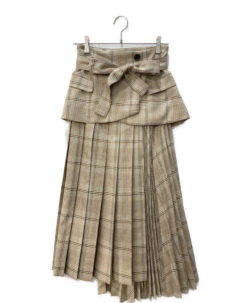 Lily Brown（リリーブラウン）Lily Brown (リリーブラウン) プリーツコルセットスカート ブラウン サイズ:1の古着・服飾アイテム