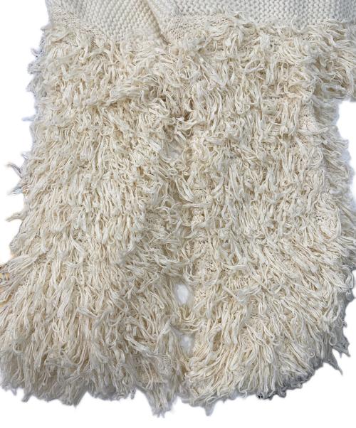 acka（エーシーケーエー）Acka (エーシーケーエー) fringe short knit ベージュ サイズ:Fの古着・服飾アイテム