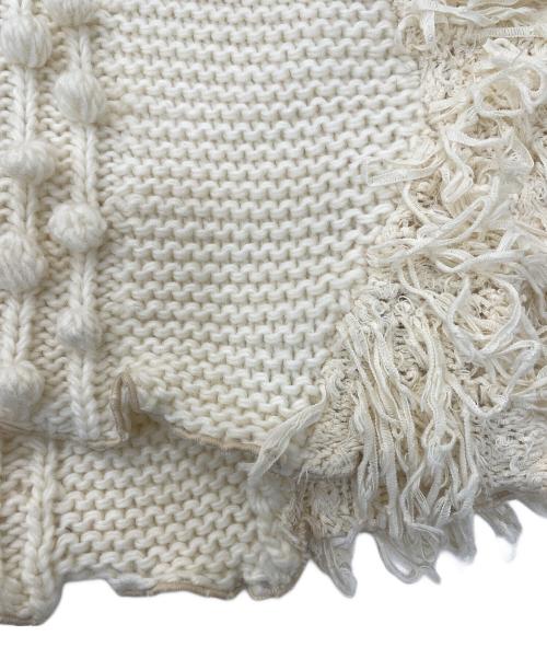 acka（エーシーケーエー）Acka (エーシーケーエー) fringe short knit ベージュ サイズ:Fの古着・服飾アイテム