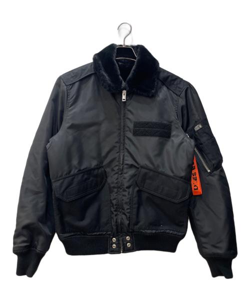 DIESEL（ディーゼル）DIESEL (ディーゼル) フライトジャケット ブラック サイズ:Lの古着・服飾アイテム