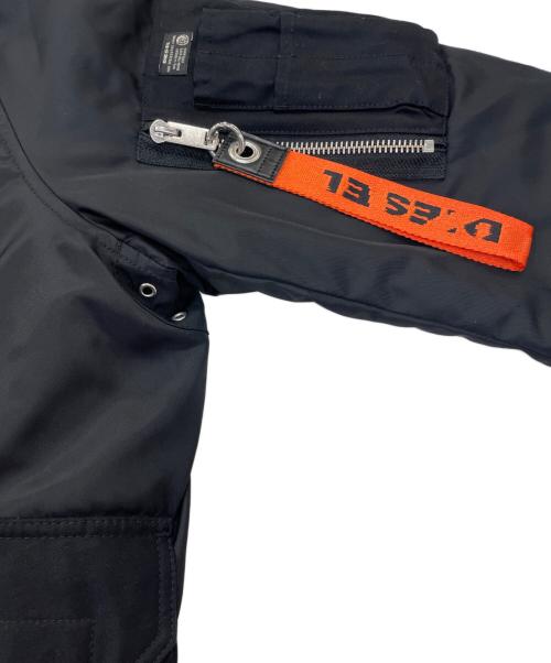 DIESEL（ディーゼル）DIESEL (ディーゼル) フライトジャケット ブラック サイズ:Lの古着・服飾アイテム